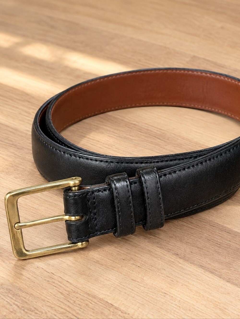 Vintage Coach 5800 Black Leather Belt Solid Brass USA Size 36/90